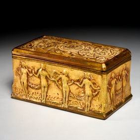 Italian Dini e Cillai lidded gilt terracotta box