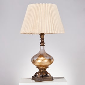 Neoclassical decoupage table lamp