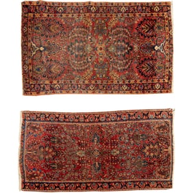 (2) Vintage Sarouk area rugs