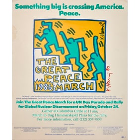 Keith Haring, poster, 1986, SIGNED
