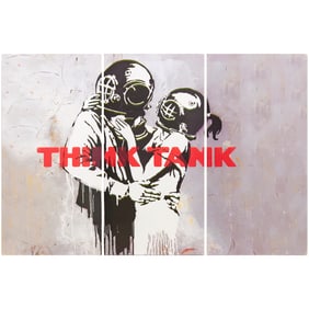 Banksy (after), "Think Tank" triptych