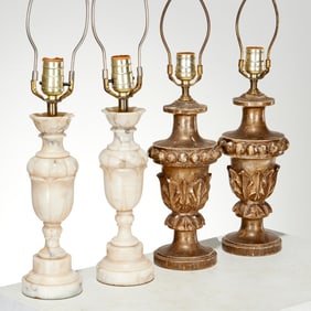 (2) Pairs Italian urn-form table lamps