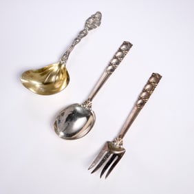 (3) Vintage Tiffany sterling serving utensils