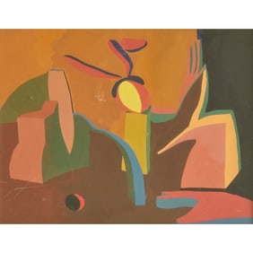 Anya Fisher (attrib), gouache on paper