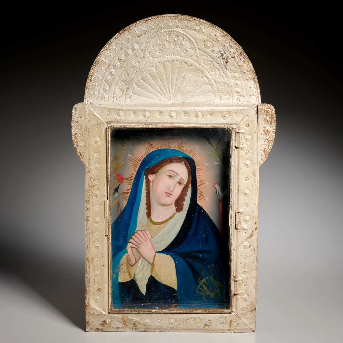 Mexican School, painted tin retablo (1 of 7)