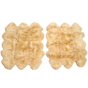 Pair Sheepskin area rugs