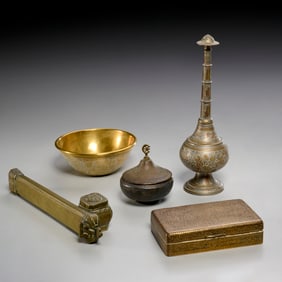 Group vintage Middle Eastern metalware