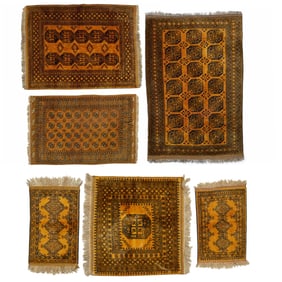 (6) Bokhara style & Turkoman mats & rugs