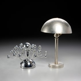 (2) Space Age metal table lamps