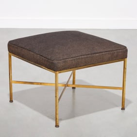 Paul McCobb upholstered brass stool