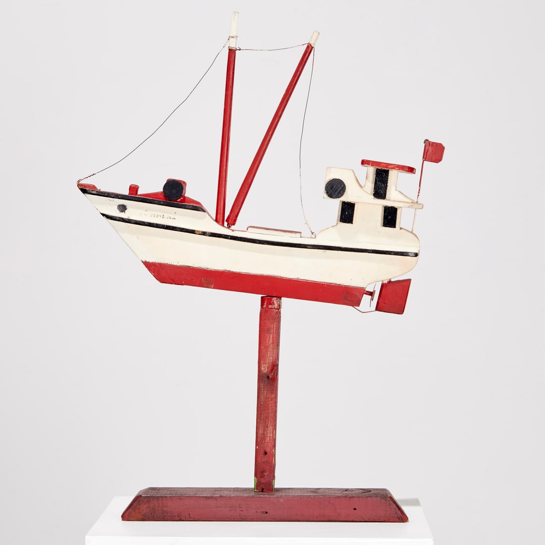 Large antique carved & painted ship whirligig (1 of 5)