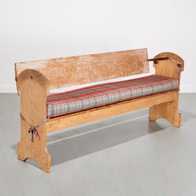 American primitive convertible pine bench