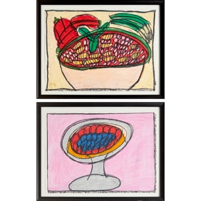 Kerry Damianakes, (2) oil pastels on paper