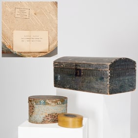 American Folk Art boxes & trunk, incl Hannah Davis