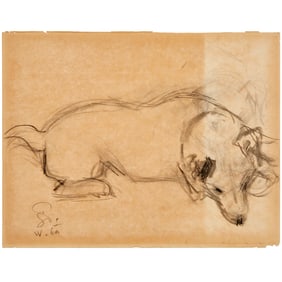 Sir Edwin Landseer (attrib), canine sketch