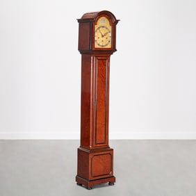 Embee burlwood veneer grandmother clock