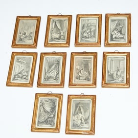 (10) French erotic engravings, ex-Alberto Pinto
