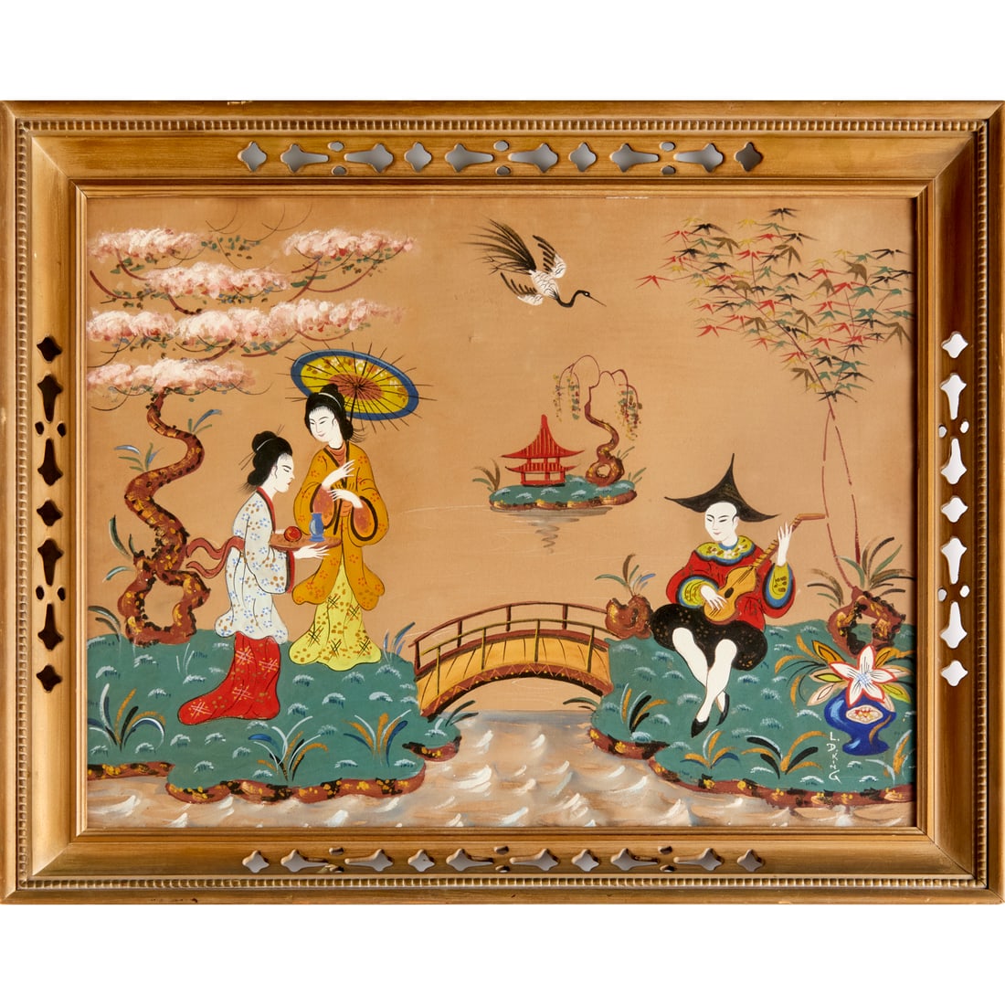 L.D. King, Chinoiserie tempera on board (1 of 6)