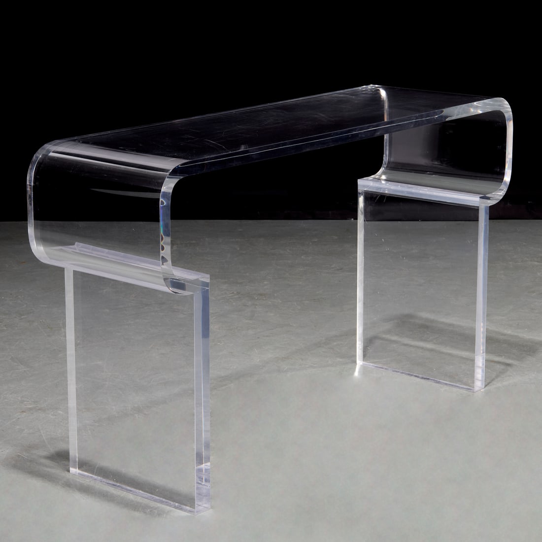 Modernist 2-inch thick acrylic console table (1 of 6)