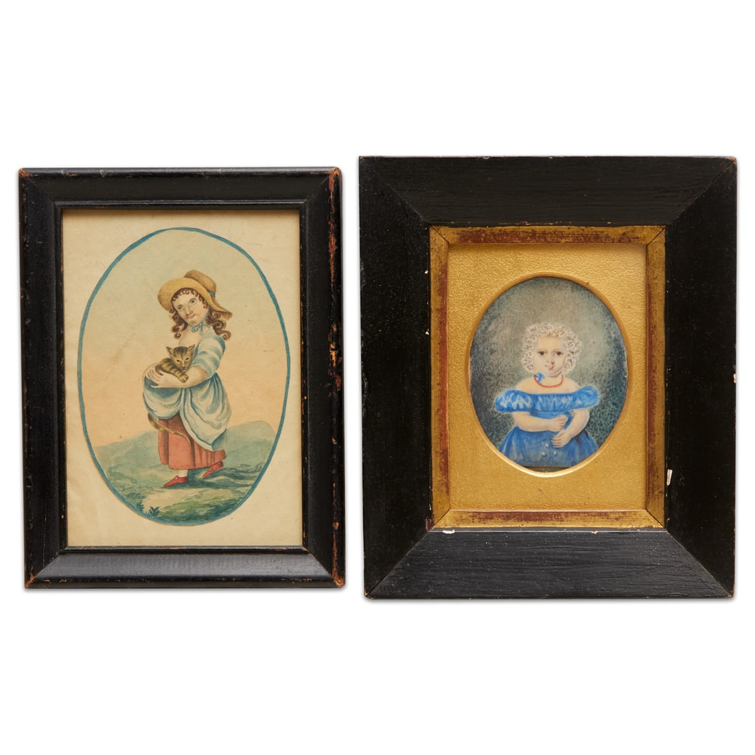 (2) Antique child portrait miniatures (1 of 7)