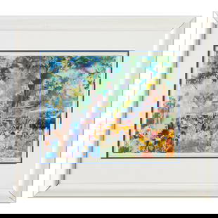 LeRoy Neiman, offset print, hand signed: LeRoy Neiman, offset print, hand signed, LeRoy Neiman (American, 1921-2012), "Tavern on the Green", signed "Leroy Neiman" at lower right, label verso, 15.75"h x 19.5"w (sight), 26.75"h x 29.75"w (fram