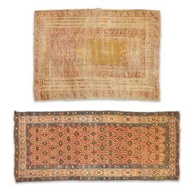 Antique Ghiordes prayer rug & Kuba long rug