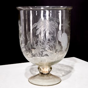 Source Perrier Collection, etched glass photophore