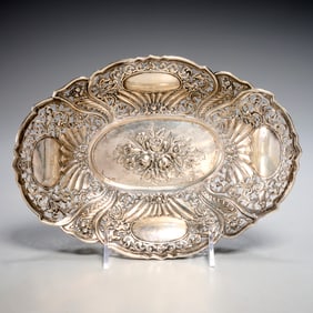Continental .800 repousse silver dish
