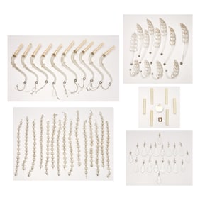 Group Venetian chandelier parts and prisms