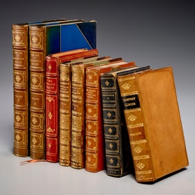(8) Vols., fine leather binding, 19th/20th c.