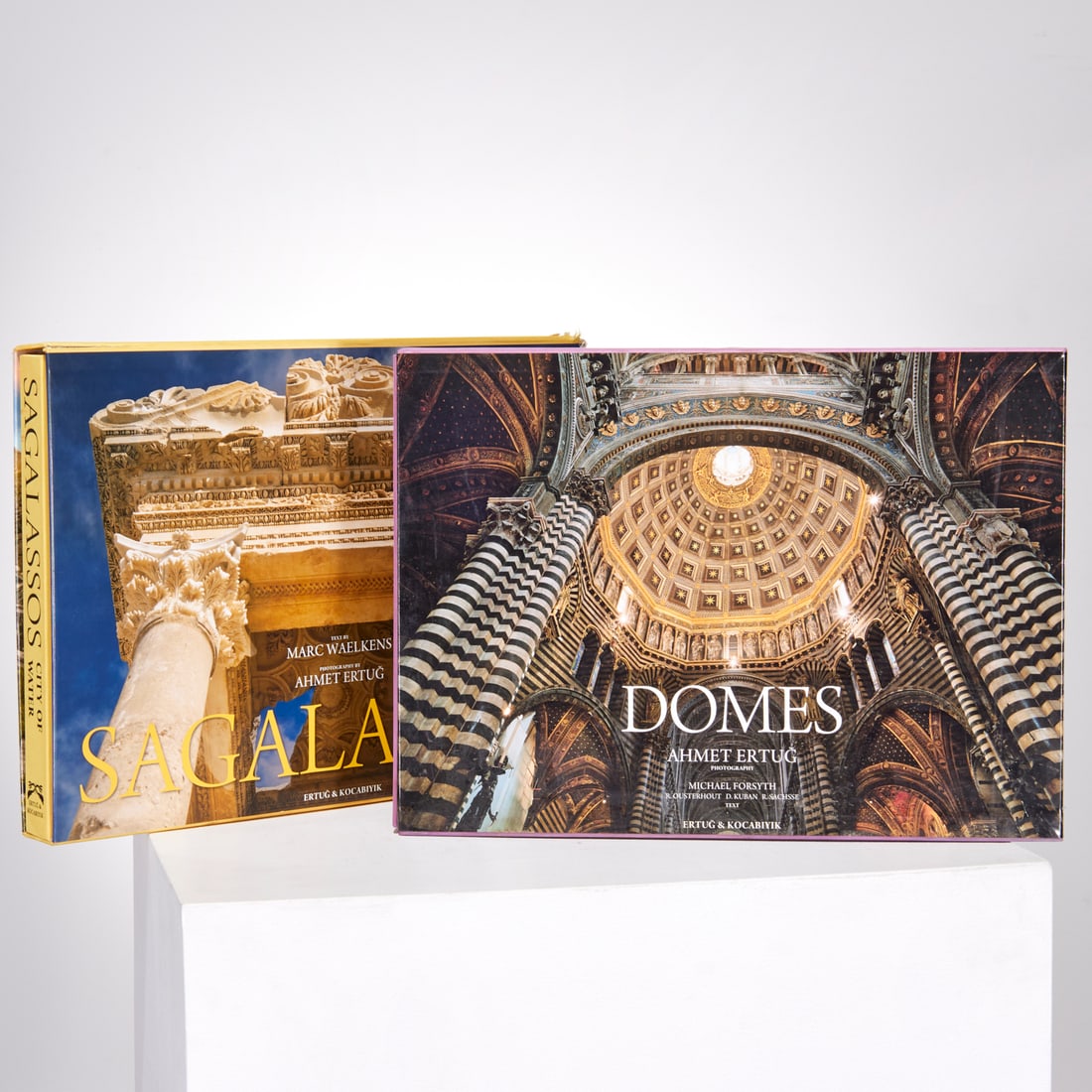 Ahmet Ertug, (2) vols., Sagalassos & Domes: Ahmet Ertug, (2) vols., Sagalassos & Domes, Sagalassos City of Water, and Domes A Journey through European Architectural History, published by Ertug & Kocabiyik, hardcovers in slipcases, each 14"h x 1