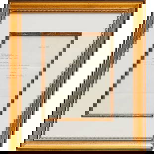 Norman Mailer, typed letter, signed: Norman Mailer, typed letter, signed, Typed letter to author and editor Elieba Levine, dated July 13, 1974 and signed in ink "Norman Mailer", matted and framed under glass, 9.75"h x 7.75"w sight), 18.2