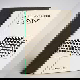 Vasarely / Jean-Clarence Lambert, "Code", 1967: Vasarely / Jean-Clarence Lambert, "Code", 1967, Le Soleil Noir, No. 25 of 175 "Club du Soleil" copies, with etching signed and numbered by Victor Vasarely, softcover in paper covered slipcase, 7.75"h