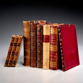 (9) Vols., leather bindings, 18th and 19th c.