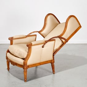 Antique Louis XVI style bergere a cremaillere