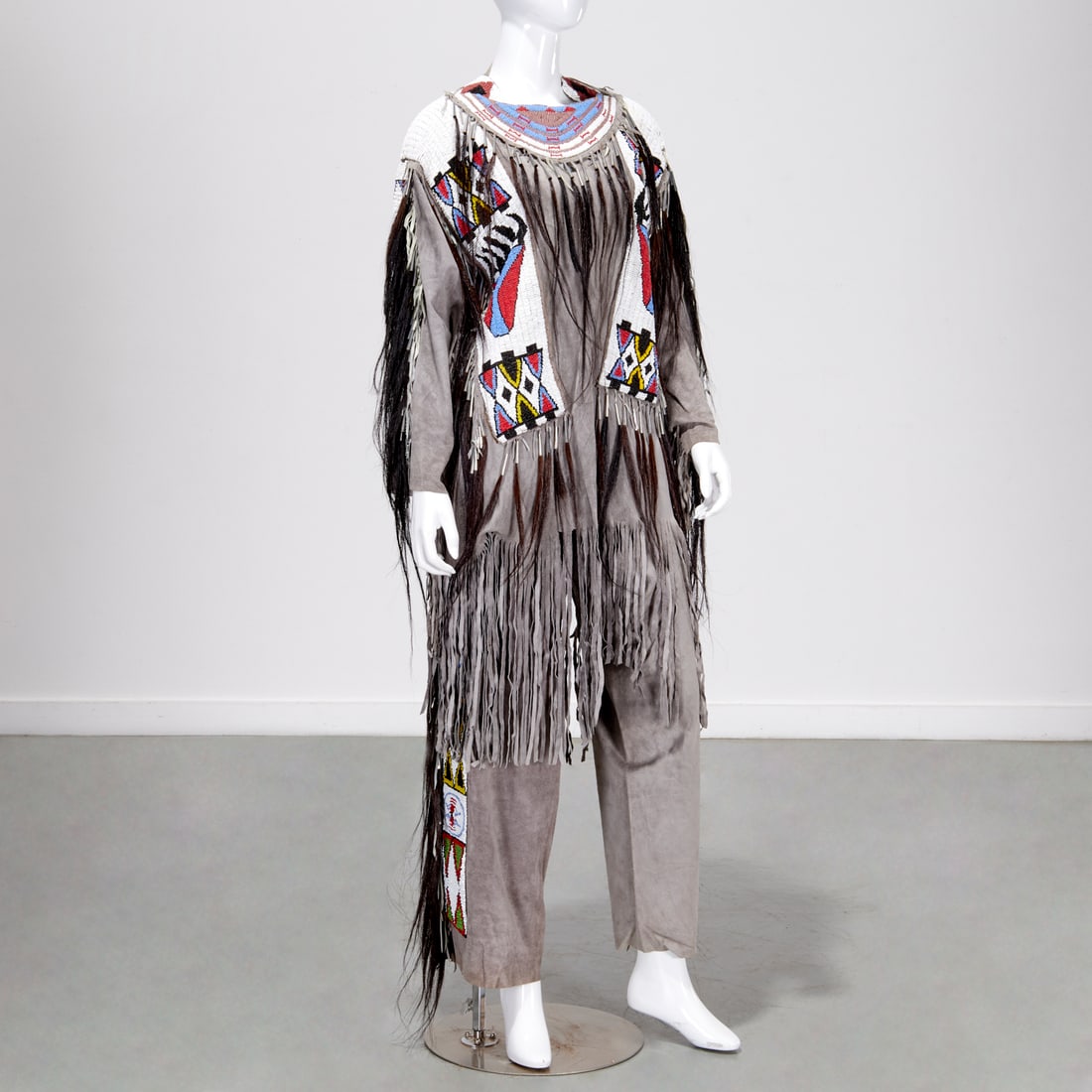 Native American beaded hide shirt and leggings (1 of 10)