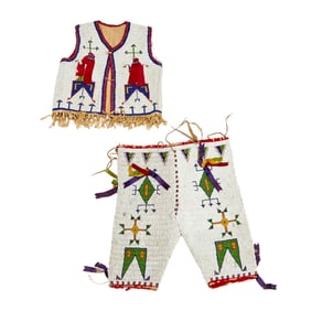 Sioux child's beaded vest and pants, ex Sotheby's