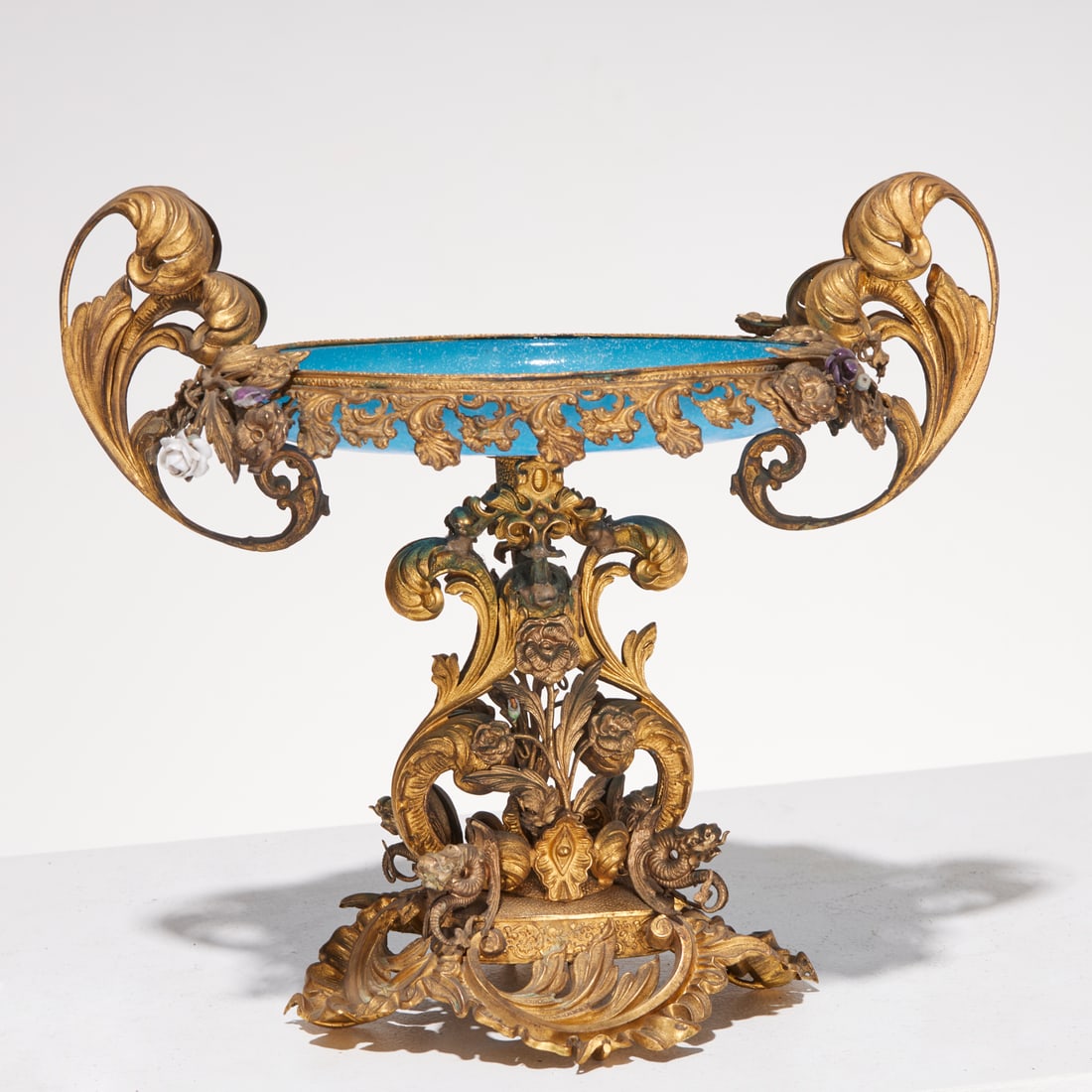 Large Palais Royal ormolu mounted glass compote (1 of 5)