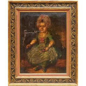 Spanish School, oil portrait, 18th c.