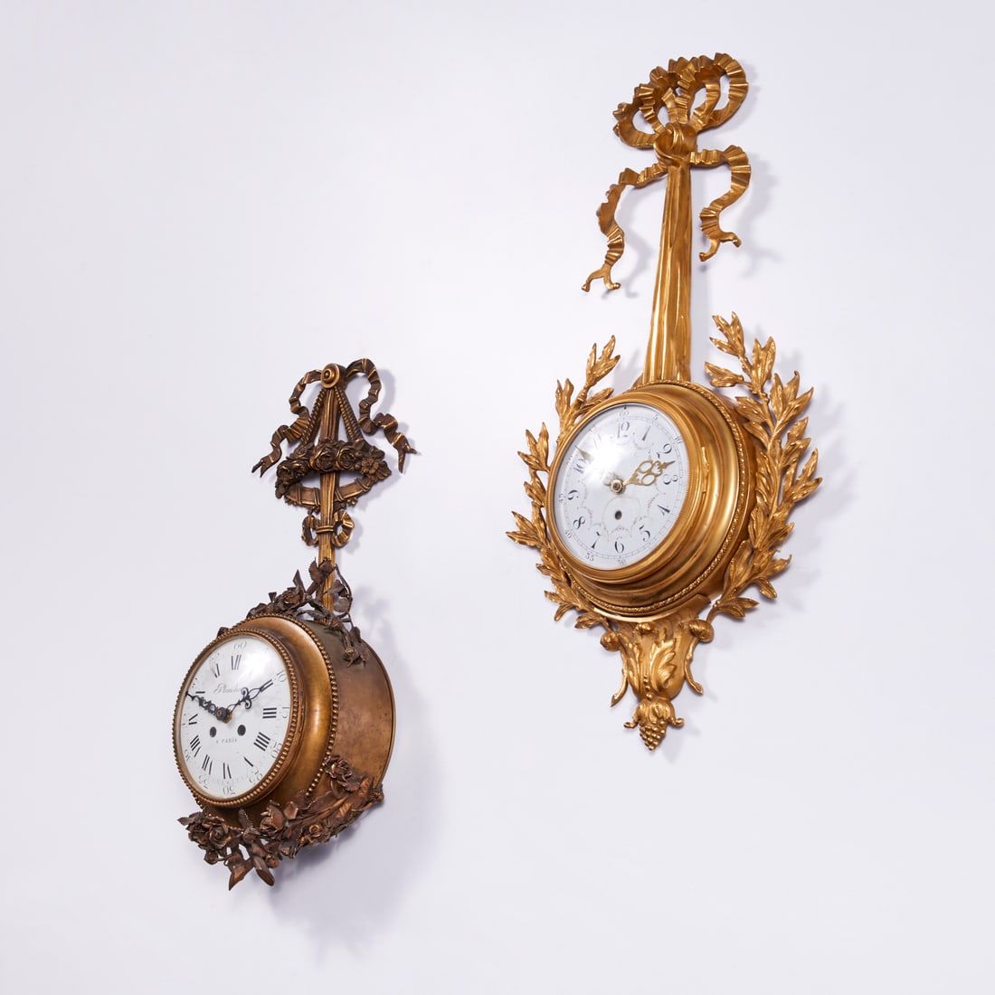 (2) French ormolu cartel clocks, incl. Planchon (1 of 7)