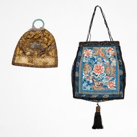 (2) Chinese bags, incl. rank badge, Exhibited