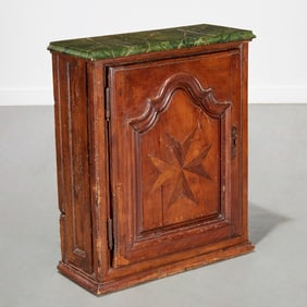 Antique French Provincial inlaid side cabinet