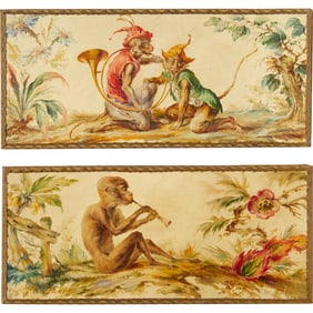 Continental School, (2) Singerie paintings