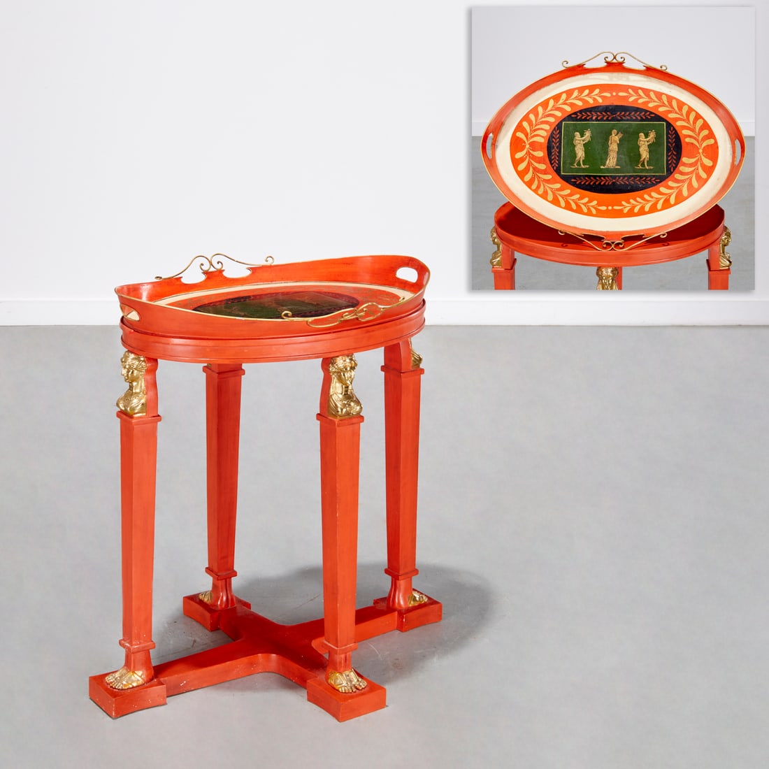 Neoclassical style tray table, Old World Weavers (1 of 10)