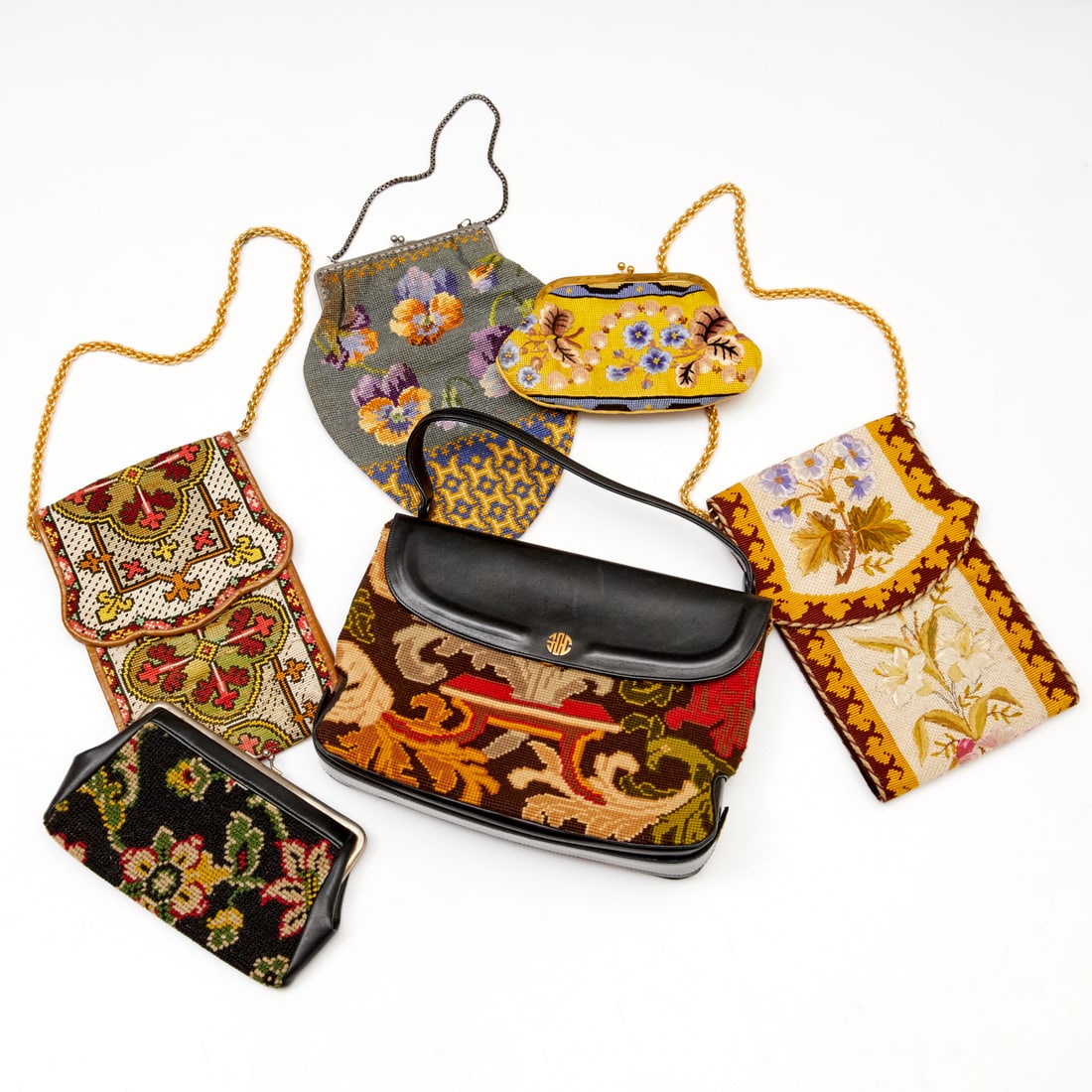 Group of vintage tapestry & embroidery bags (1 of 6)