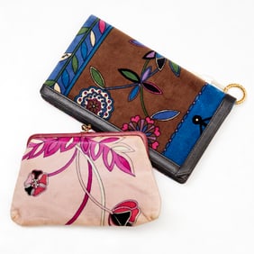(2) Emilio Pucci velvet bags