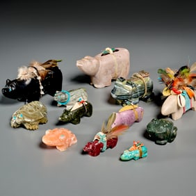 Collection (12) Native American Zuni fetishes