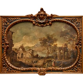 Continental School, large Capriccio painting