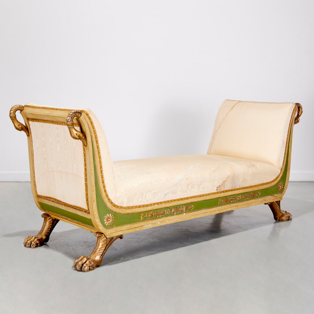 Italian Neoclassical style swan carved recamier (1 of 7)