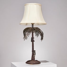 Maitland-Smith monkey and palm tree lamp